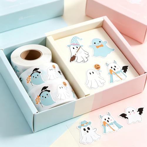 Halloween Cute Ghost Cartoon Roll Stickers Decorative Craft Label Stickers - style: Cute Cartoon Ghost