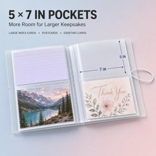 5x7 Large Index Card Holder Organizer - size: 5x7