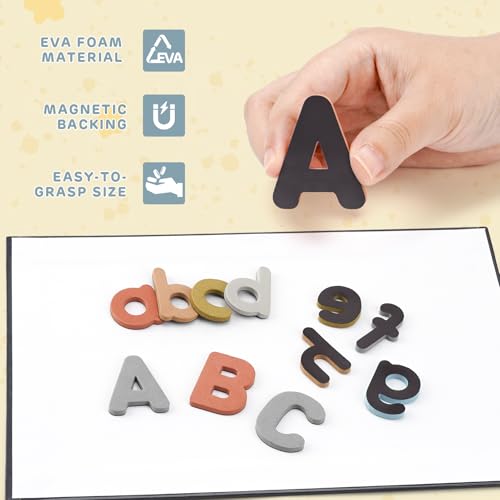 Joyreal Magnetic Alphabet Letters with Magnet Board for Fridge & Classroom