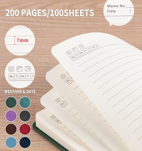 Lined Journal Notebook for Women Men, A5 Hardcover Leather Journals - color: A-Tree-Blue, size: 1 Pack-A5（5.8"×8.3"）