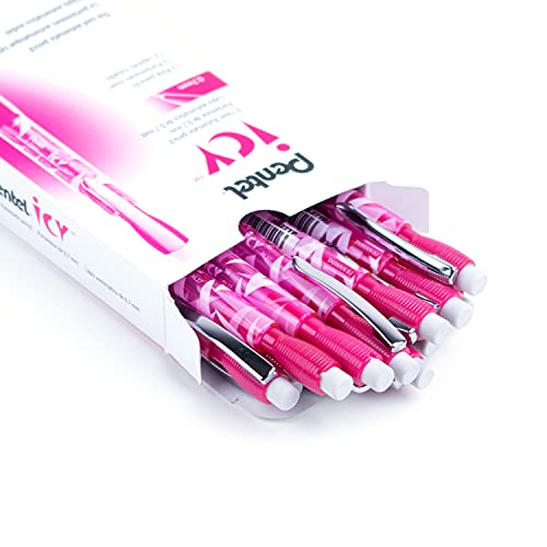 Pentel Icy Mechanical Pencil, 0.7mm, Tinted Pink Barrel, Box of 12 (AL27TP)