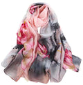 Fashion Scarves Sunscreen Shawls for Women - color: Ink Lotus&pink