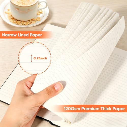 Huhuhero 5 Pack Lined Journal Notebook, A5 College Ruled 5"×8.25", Black - color: Black, size: 5