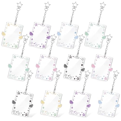 Geyoga 12 Pcs Wing-Shaped Photocard Holder Keychain 3 Inch Acrylic Holder - style: Wing