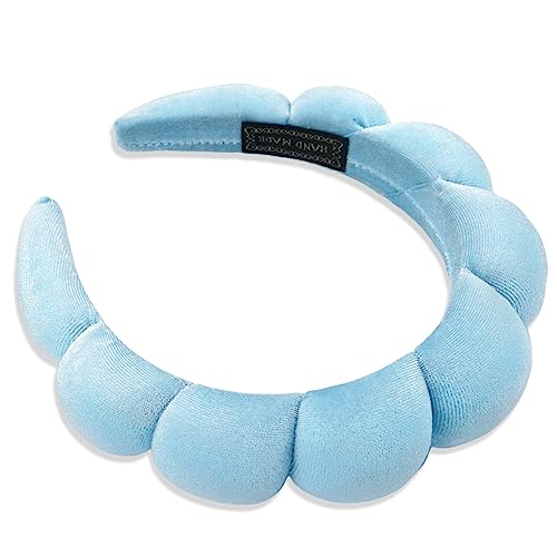 Ayesha Spa Headband for Washing Face Makeup Skincare Soft Sponge Hair band - color: Blue