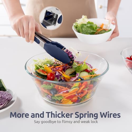 U-Taste Kitchen Tong for Cooking, 600ºF Heat-Resistant, 7in/Midnight Blue - color: Midnight Blue, size: 7 inch