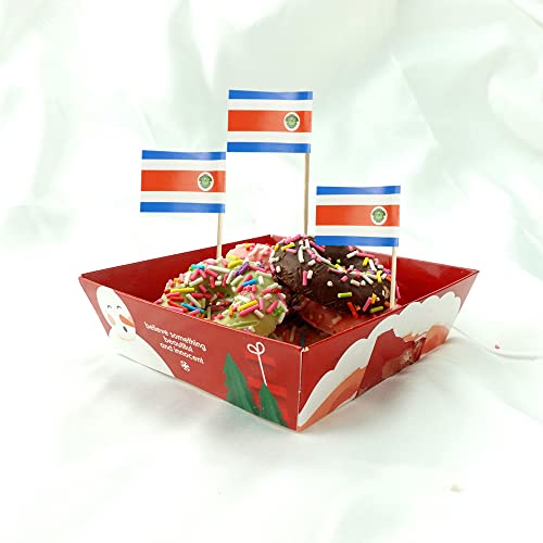 mflagperft Costa Rica Toothpick Flags 100 Pack, Costa Rican Flag Picks - color: Costa Rica
