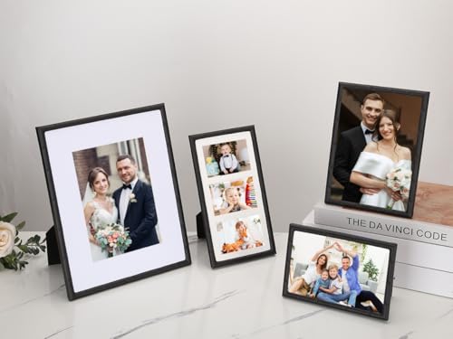 YiPinYin Black 4x6'' Bamboo Detail Design Metal Picture Frame 2pack,Class 6x4'' Metal Photo Frames With Real Glass and Soft Touch Velvet & Backing for Desktop and Wall Décor - color: Black, size: 4x6Inch 2PK