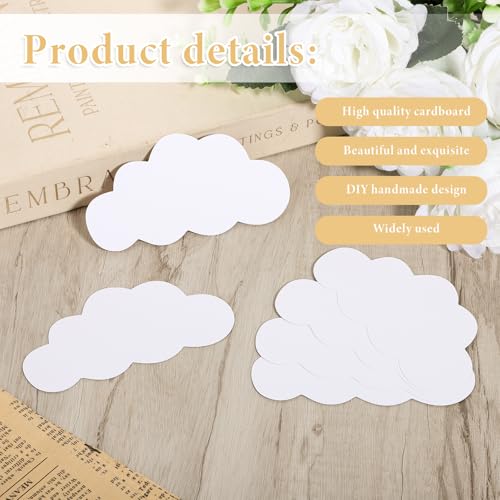 100 PCS White Cloud Cutouts, 4 Inch Paper Cloud Shapes Cut-Outs for Bulletin Board DIY Kids Baby Bedroom Nursery Classroom Office Decoration