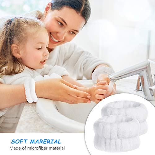 Chuangdi 4 Pairs Wrist Bands for Washing Face Microfiber,Pastel Colors - color: Pastel Colors