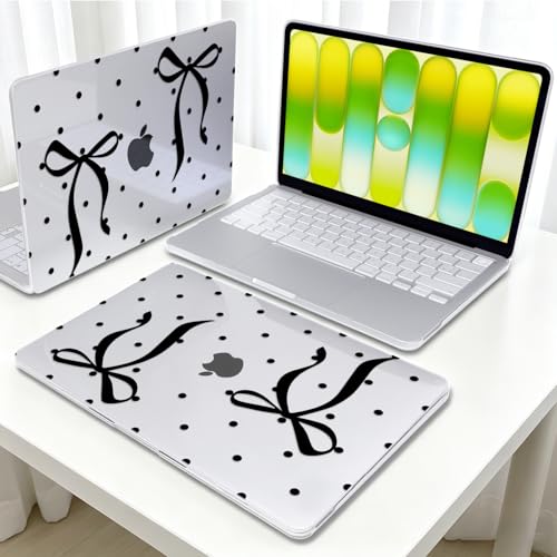 Ultra-Light Bow & Polka Dot Case for 2026 MacBook Neo 13 Inch A3404 - color: Bow & Polka Dots