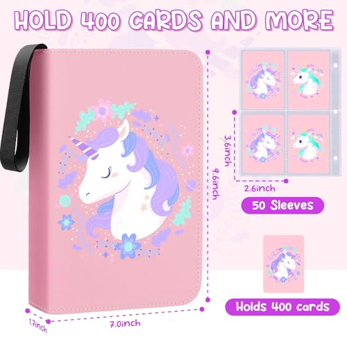 Premium 4-Pocket Trading Card Binder, 400-Card Capacity, Peach - color: Peach