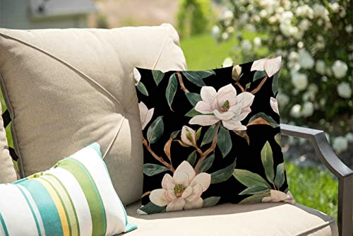 Solekla Vintage Floral Black White Green Cotton Linen Square Throw Waist Pillow Case Decorative Cushion Cover Pillowcase Sofa 18"x 18" - color: Sl192
