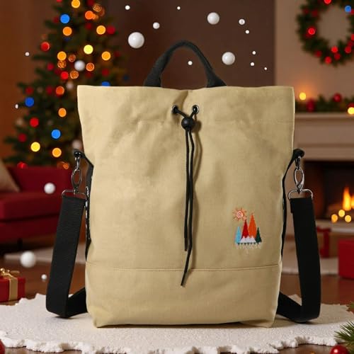 Togood Canvas Crossbody Bag for Women Tote Handbag Slouchy Shoulder Bag - color: Khaki