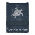 LaserGram Mini Padfolio with Notepad and Pen, Hawaiian Sea Turtle, Personalized Engraving Included (Black with Silver) - color: Black With Silver