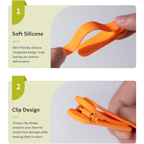 3Pcs Automatic Bookmark, Silicone Smart Book Marks for Reading Women, Men, Kids,Cute Unique Book Markers Bookmark Clip Reading Accessories Gifts for Book Lovers (1 Yellow+1 Red+1 Blue) - color: 1 Yellow+1 Red+1 Blue