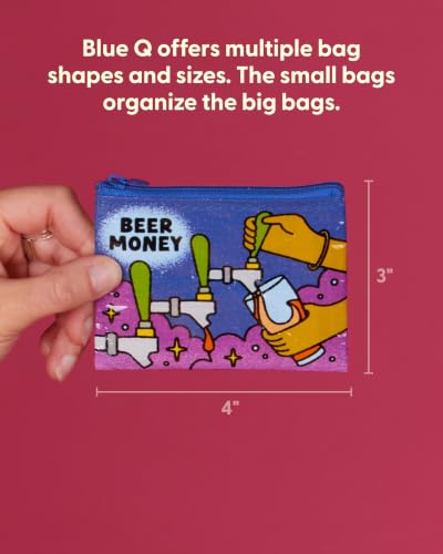 Blue Q Coin Purse - Cute Coin Pouch for Men & Women, Small Pouch Organizer - color: Beer Money (taps)