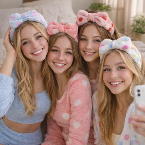 10 Pack Colorful Soft Spa Headbands Bulk for Women Girls - color: Multicolor 04