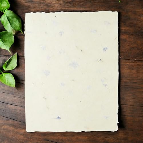 Handmade Lokta Deckle-Edge Printer Paper 8.5x11 (25 Sheets, Cornflower) - color: Cornflower