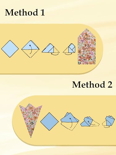 Luckyvestir Floral Pocket Squares for Men Cotton Flower Handkerchief Formal Wedding Party Graduation - color: Yellow