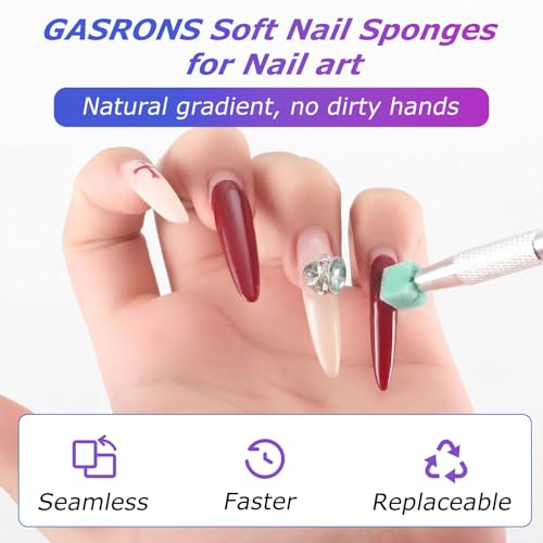 Soft Nail Sponges（150PCS）, Reusable Nail sponges,Nail DIY sponges, Nail Art sponges, 1PCS Grabbing Pen and Nail Brush Professional Accessories Manicure Salon Supplies (Green) - color: Green