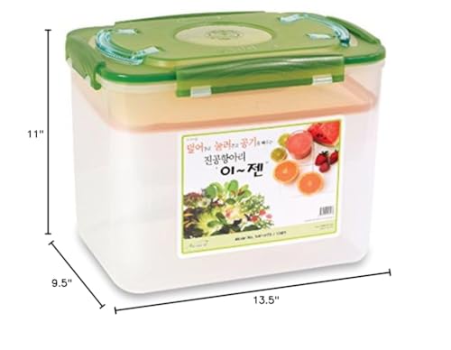 e-jen Premium Kimchi, Sauerkraut Container Probiotic Fermentation with Inner Vacuum Lid (Earthenware Green, 4.4 gal/ 17L) - color: Earthenware Green, size: 4.4 gal
