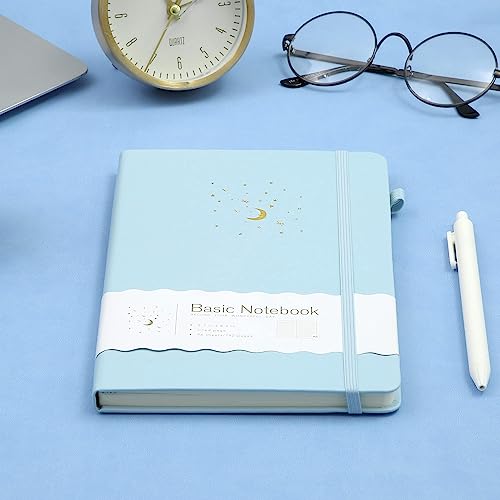 CAGIE Lined Journal Notebook for Work, 196 Pages, Medium 5.7" x 8.3", Hardcover Notebook Journal with Pen Loop, (Sky Blue Ruled), Gifts - color: 1 Pack 02 Sky Blue