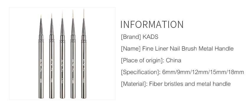 KADS 18mm Nail Liner Brush Ultra Thin Stripe Pen Fine Line Drawing Manicure - color: 18mm (Single)
