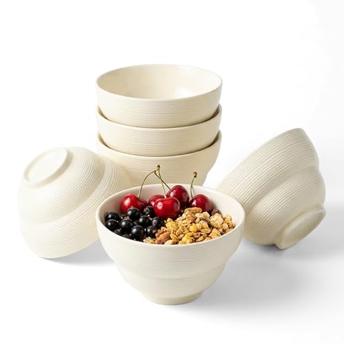 Ceramic Cereal Bowls Set of 6, 24.5 oz Soup Bowls, 6 Inch - size: Cereal Bowls Set of 6