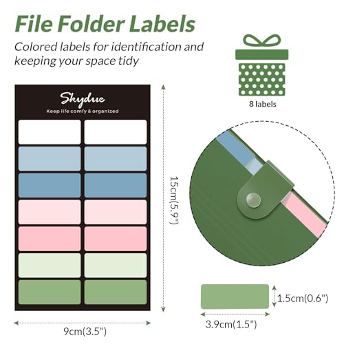 SKYDUE Expanding File Folders with 8 Pockets, Accordion File Organizer with Labels, Portable Paper Bill Receipt Organizer, Letter Size, Home School Office Supplies, Olive Green - color: Olivegreen