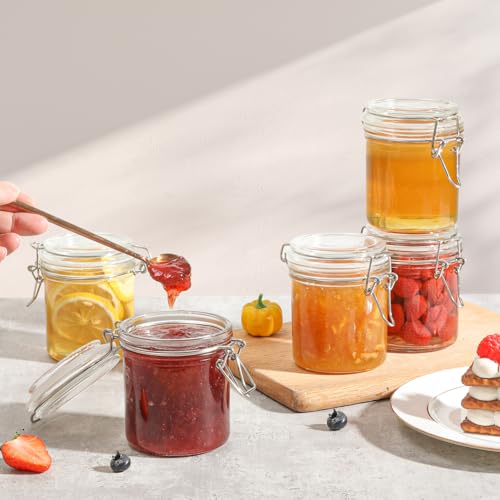 ComSaf Small 8 oz Glass Jars with Airtight Lids 12 Pack Jam Pantry - size: 8oz*12
