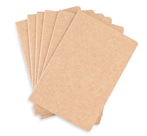 TWONE Travel Journal, 6 Pack Notebook Journal for Travelers Work School Writing Note Taking Kraft Brown Soft Cover Notebooks 5.5” x 8.25”, 60 Dot Grid Pages, 30 Sheets - style: Dotted