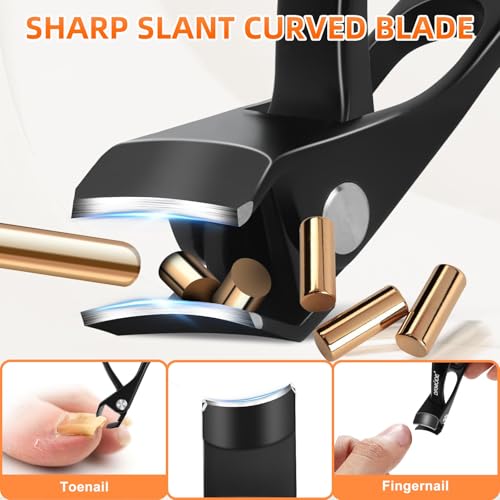 Toe Nail Clippers for Thick Nails for Seniors, Ingrown Toenail Clippers - color: Black, size: L