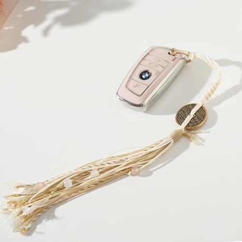 Long Tassel Bag Charms Tradition Lucky Backpack Charm for Women Men (Blue) - color: Blue