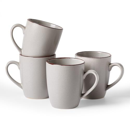 famiware Venus Coffee Mugs Set of 4, 13 oz Ceramic Stoneware Mug Cup Set - color: Ligth Gray, size: 4pcs
