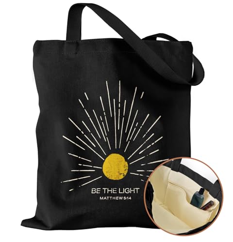 Miss Adola Canvas Tote Bag for Women with Inner Pocket - color: Be the Light