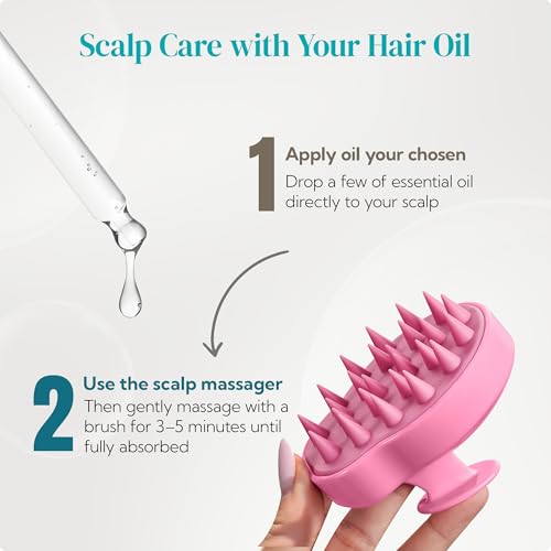 HEETA 2-Pack Large Scalp Massager Scrubber Shampoo Brush for Hair Growth - color: Pink & Purple