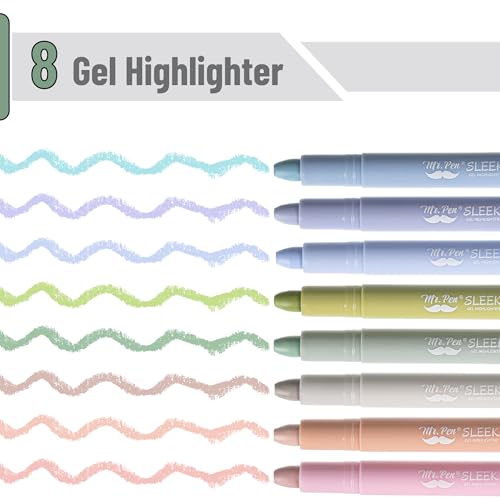 Mr. Pen- No Bleed Gel Highlighters, Assorted Colors, 8 Pack - color: Morandi & Vintage Colors, size: 8 Pack