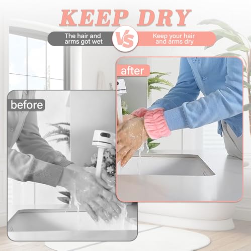 Crosize 8 Pcs Microfiber Spa Wrist Bands for Women, Yoga Enthusiasts and People Doing Housework or Sports, Absorbent Face Washing Wristbands, Prevent Water from Spilling Down Your Arms - color: Rose Red, Pink, Beige, Grey