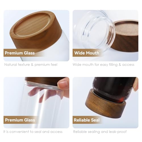 Small Glass Spice Jars, 6‑Pack, 8 fl oz (Approx 240ml) - color: H-lucency, size: 8 fl oz