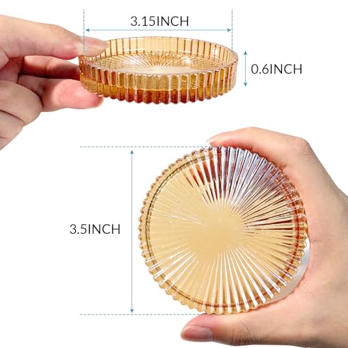 6 Pcs Modern Clear Coasters, Crystal Coaster, Glass Coasters