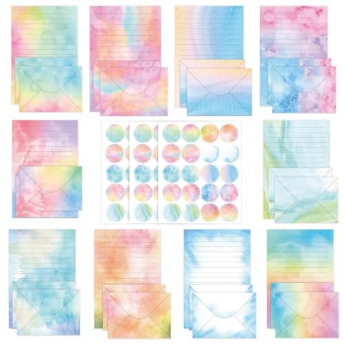 160 Pcs Stationery Paper Envelopes Set - color: Watercolor