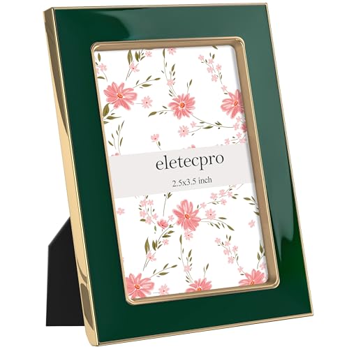 eletecpro 2.5x3.5 Enamel Picture Frame with Real Glass Cover, Green, 2-Pack - color: Green, size: 2.5x3.5