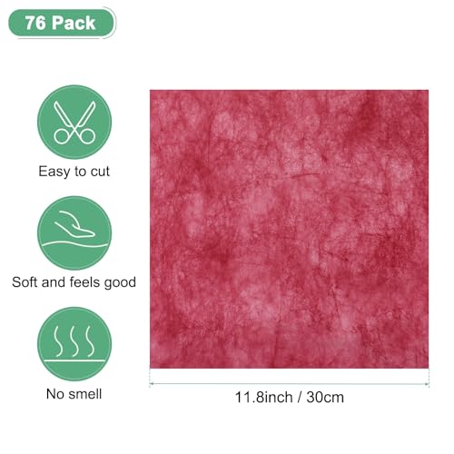 M METERXITY 76-Sheet Korean Cotton Wrapping Flower Paper, 11.8 Inch/ 30cm Waterproof Floral Wrapping Cotton Paper for Bouquets/Gift Packaging [Red] - color: Red