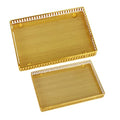 Funerom Gold Decorative Serving Tray Set of 2 Rectangular