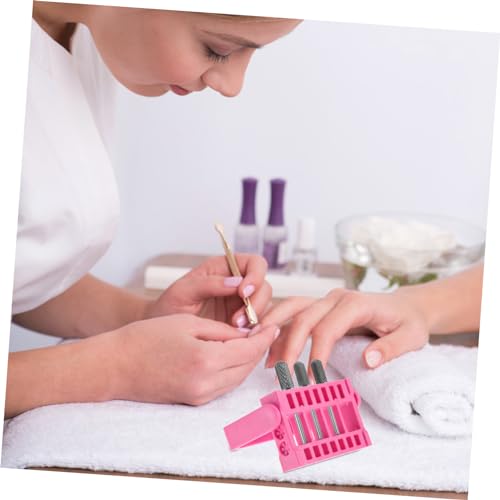 Beaupretty Nail Grinding Head Holder Manicure Grinding Tool Box with 16 Slots Portable Nail Drill Holder Organizer Case for Drill Heads Art Tools Storage Home Salon Use