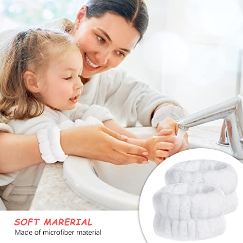 Chuangdi 4 Pairs Wrist Bands for Washing Face Microfiber,Pretty Colors - color: Pretty Colors