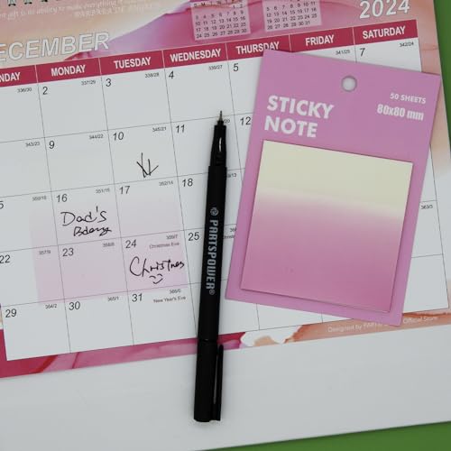 Gradient Transparent Sticky Notes, 8x8 cm See Through Notes for Annotating Bible Journaling Office Supplies, 50 Sheets/Pad, 4 Pads