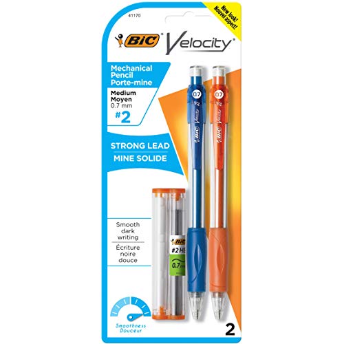 BIC Velocity Mechanical Pencils, 2-Count Pack, Medium Point, 0.7mm - size: 2 Count (Pack of 1)