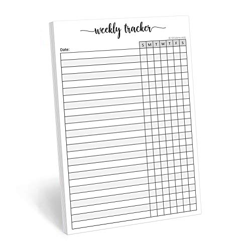 321Done Weekly Tracker Notepad, 5.5x8.5 Inches, 50 Sheets, Sunday Start - color: SMTWTFS, size: 5.5" x 8.5" Portrait